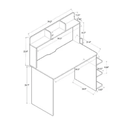 Garnet Wood Desk With Shelves Walnut/Brown - Baxton Studio -Urban Dwell Gear Outlet Store GUEST ae479964 fc0e 41ec 8ac3 4b0a7093ae8b