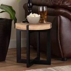Horace Wood And Metal End Table Brown/Black - Baxton Studio -Urban Dwell Gear Outlet Store GUEST ae5188ab 8983 4c0f b97e 33ec24cf69a1