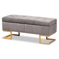 Ellery Velvet Fabric Upholstered Ottoman - Baxton Studio -Urban Dwell Gear Outlet Store GUEST ae8e5f49 fa42 4fc1 aae5 8c4a34f07897