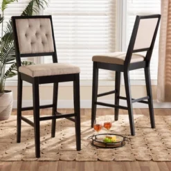 2pc Gideon Fabric Upholstered And Wood Barstool Set Sand/Dark Brown - Baxton Studio 13 2pc Gideon Fabric Upholstered And Wood Barstool Set Sand/Dark Brown - Baxton Studio -Urban Dwell Gear Outlet Store GUEST af1231df 0a3d 4aea 9631 8f1d9216de27