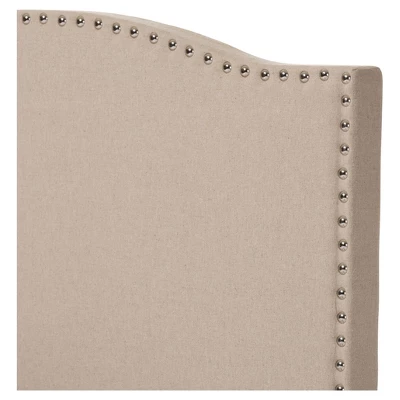 Twin Benjamin Modern And Contemporary Linen Upholstered Arched Platform Bed With Nailhead - Baxton Studio 2 Twin Benjamin Modern And Contemporary Linen Upholstered Arched Platform Bed With Nailhead - Baxton Studio - Image 2