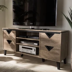Beacon Modern And Contemporary Wood TV Stand For TVs Up To 55" Light Brown - Baxton Studio -Urban Dwell Gear Outlet Store GUEST b015d300 d60e 49e1 ab36 a45ddc8ecfe8