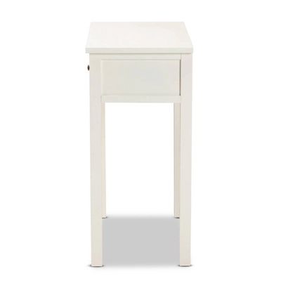 Lambert Wood 2 Drawer Console Table White - Baxton Studio 3 Lambert Wood 2 Drawer Console Table White - Baxton Studio - Image 3