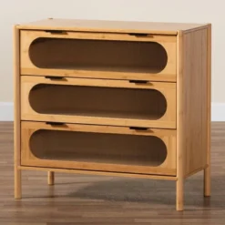 Naresh Bamboo Wood 3 Drawer Storage Cabinet Natural Brown - Baxton Studio -Urban Dwell Gear Outlet Store GUEST b0ab9261 cbb5 49f2 bef7 17bd070f2f3c