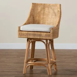 Bella Rattan Counter Stool Natural Brown/White - Baxton Studio -Urban Dwell Gear Outlet Store GUEST b0fd157c 4660 41e2 ae00 90905dc6fda6