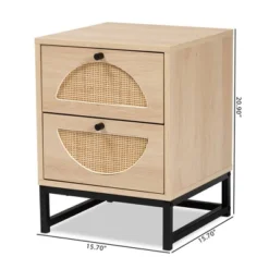 Ardon Bohemian Wood And Metal 1 Drawer Nightstand With Rattan Light Brown/Black - Baxton Studio -Urban Dwell Gear Outlet Store GUEST b131a5ca b2bc 4462 8d55 0abd8028ab1b