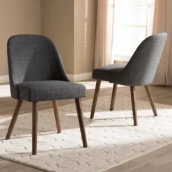 Set Of 2 Cody Mid Century Modern Walnut Finished Wood Fabric Upholstered Dining Chair - Baxton Studio -Urban Dwell Gear Outlet Store GUEST b182174b 57b6 43fd 86ea 31d53b3052c8