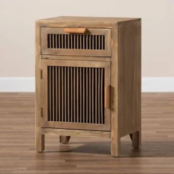 Clement 1 Door And 1 Drawer Wood Spindle Nightstand Brown - Baxton Studio -Urban Dwell Gear Outlet Store GUEST b1a1c6b7 3ba6 4b1d b557 7695d638de48