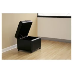 Full Leather Storage Cube Ottoman Black - Baxton Studio -Urban Dwell Gear Outlet Store GUEST b27e35d1 cd8d 45cc bedb e8759ba028e9