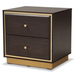Cormac Wood And Metal 2 Drawer Nightstand - Baxton Studio -Urban Dwell Gear Outlet Store GUEST b2c608a8 d9fc 40b8 b4c6 0872e510b206