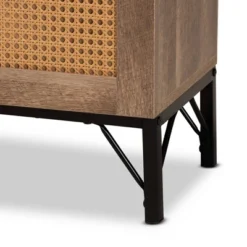 Veanna Bohemian Natural Wood And Metal 2 Door Synthetic Rattan TV Stand For TVs Up To 40" Brown/Black - Baxton Studio 13 Veanna Bohemian Natural Wood And Metal 2 Door Synthetic Rattan TV Stand For TVs Up To 40" Brown/Black - Baxton Studio -Urban Dwell Gear Outlet Store GUEST b2c72c72 e628 4763 be11 ef5e70dba881