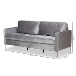 Baxton Studio Clara Velvet Fabric Upholstered 3 Seater Sofa Gray - BaxtonStudio 10 Baxton Studio Clara Velvet Fabric Upholstered 3 Seater Sofa Gray - BaxtonStudio -Urban Dwell Gear Outlet Store GUEST b2d55ca0 baf3 4824 9210 d49e29d16086