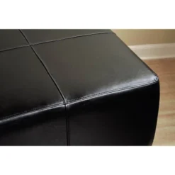 Full Leather Square Ottoman Footstool Black - Baxton Studio -Urban Dwell Gear Outlet Store GUEST b2ee447b 48fa 4bef 9ade e13d2238bac1