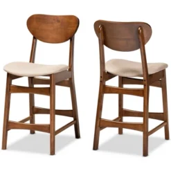 2pc Katya Fabric Upholstered And Wood Counter Height Barstool Set - Baxton Studio -Urban Dwell Gear Outlet Store GUEST b333df01 fb3c 48cd 9aef fd12a0fc9466