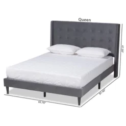 Gothard Velvet Fabric Upholstered And Wood Platform Bed - Baxton Studio 13 Gothard Velvet Fabric Upholstered And Wood Platform Bed - Baxton Studio -Urban Dwell Gear Outlet Store GUEST b4250544 6a83 4504 b6c2 92dc5b39d8a2