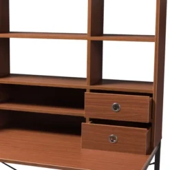 Edwin Rustic Industrial Style Wood And Metal 2 In 1 Bookcase Writing Desk Brown/Black - Baxton Studio -Urban Dwell Gear Outlet Store GUEST b438c956 bcd2 4efb 9ee3 8f881208a256