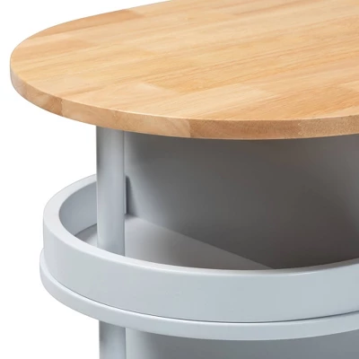 Donnie Wood Kitchen Storage Cart Light Gray/Natural - Baxton Studio 9 Donnie Wood Kitchen Storage Cart Light Gray/Natural - Baxton Studio - Image 9