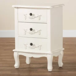 Callen Wood 3 Drawer Nightstand White - Baxton Studio -Urban Dwell Gear Outlet Store GUEST b5633e40 d34f 44a0 bffe 059f89f351ac