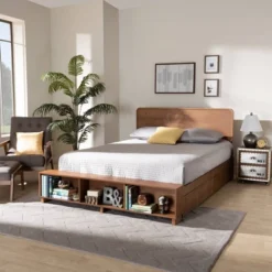 4 Drawer Vita Modern Transitional Wood Platform Storage Bed Walnut/Brown - Baxton Studio -Urban Dwell Gear Outlet Store GUEST b589c0f8 568f 46f5 a8c3 fe489c1b184e