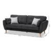 Miranda Mid-Century Modern Fabric Upholstered Sofa Dark Gray - Baxton Studio