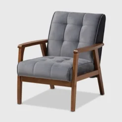 Asta Velvet Upholstered Wood Armchair - Baxton Studio -Urban Dwell Gear Outlet Store GUEST b5f67c04 c372 4b99 837f b58e4f45f3a7