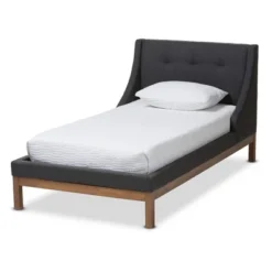 Louvain Modern And Contemporary Fabric Upholstered Walnut - Finished Platform Bed Dark Gray - Baxton Studio 16 Louvain Modern And Contemporary Fabric Upholstered Walnut - Finished Platform Bed Dark Gray - Baxton Studio -Urban Dwell Gear Outlet Store GUEST b625c13e 4e70 460e aa1c 11f16be77a26