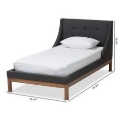 Louvain Modern And Contemporary Fabric Upholstered Walnut - Finished Platform Bed Dark Gray - Baxton Studio 15 Louvain Modern And Contemporary Fabric Upholstered Walnut - Finished Platform Bed Dark Gray - Baxton Studio -Urban Dwell Gear Outlet Store GUEST b653444c 02bc 43e2 b6a8 2c7d47f0cd27