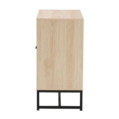 Caterina Wood And Natural Rattan 2 Door Storage Cabinet Natural Brown/Black - Baxton Studio 4 Caterina Wood And Natural Rattan 2 Door Storage Cabinet Natural Brown/Black - Baxton Studio - Image 4
