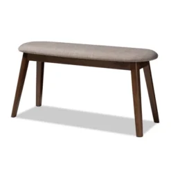 Baxton Studio Easton Mid Century Modern Walnut Finished Wood Fabric Upholstered Bench -Urban Dwell Gear Outlet Store GUEST b726eae5 eb2b 4595 849f 93f039b0a8f1