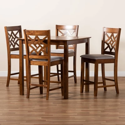 5pc Nicolette Wood Pub Set - Baxton Studio 7 5pc Nicolette Wood Pub Set - Baxton Studio - Image 7