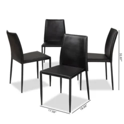 Set Of 4 Pascha Modern And Contemporary Faux Leather Upholstered Dining Chairs - Baxton Studio -Urban Dwell Gear Outlet Store GUEST b9fe9ad5 88dc 4686 96dc 392f7ce4cbf9