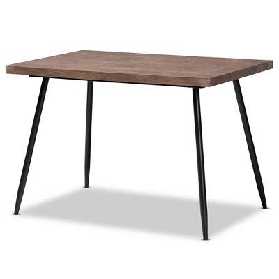 5pc Dining Set Metal And Mave Wood Walnut/Black - Baxton Studio 2 5pc Dining Set Metal And Mave Wood Walnut/Black - Baxton Studio - Image 2