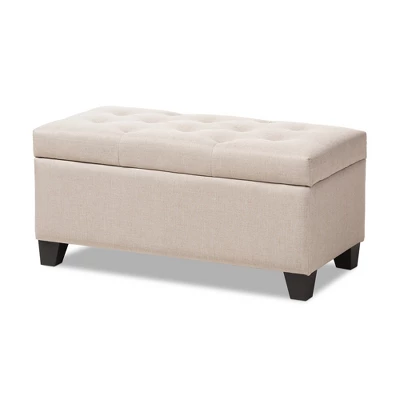 Michaela Modern And Contemporary Fabric Upholstered Storage Ottoman - Baxton Studio 11 Michaela Modern And Contemporary Fabric Upholstered Storage Ottoman - Baxton Studio - Image 11