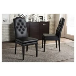 Set Of 2 Dylin Modern And Contemporary Faux Leather Dining Chairs - Baxton Studio -Urban Dwell Gear Outlet Store GUEST bba3159f e6b6 492f b89d b2fa841cee81