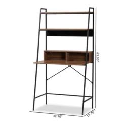Palmira Wood And Metal Desk With Shelves Walnut Brown/Black - Baxton Studio -Urban Dwell Gear Outlet Store GUEST bda09556 d0b4 45af aad3 a204145d5ec7