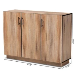 Patton Wood 3 Door Dining Room Sideboard Buffet Oak - Baxton Studio -Urban Dwell Gear Outlet Store GUEST be36edac a9ab 4f1b bbf9 9678410a130b