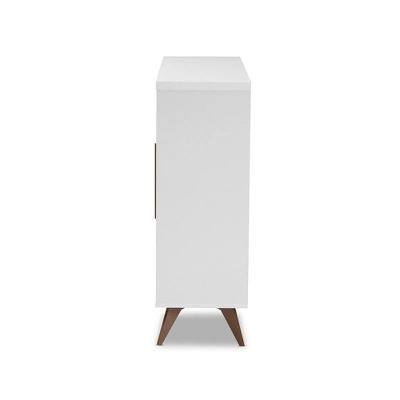 Baxton Studio Pietro Finished Wine Cabinet White/Brown - BaxtonStudio 3 Baxton Studio Pietro Finished Wine Cabinet White/Brown - BaxtonStudio - Image 3