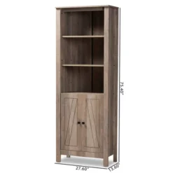 75.4" Derek Wood 2 Door Bookcase Oak - Baxton Studio -Urban Dwell Gear Outlet Store GUEST be6ff5d6 06d1 413a 886c 6a8bcdc95f6c