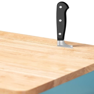 Liona Sky Wood Kitchen Storage Cart Blue/Natural - Baxton Studio 7 Liona Sky Wood Kitchen Storage Cart Blue/Natural - Baxton Studio - Image 7