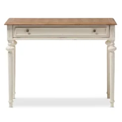Marquetterie French Provincial Weathered Oak Wash Writing Desk White - Baxton Studio