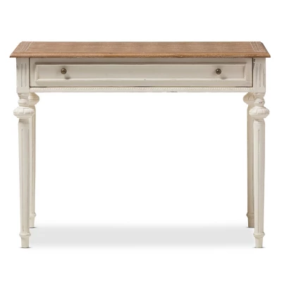 Marquetterie French Provincial Weathered Oak Wash Writing Desk White - Baxton Studio 1 Marquetterie French Provincial Weathered Oak Wash Writing Desk White - Baxton Studio
