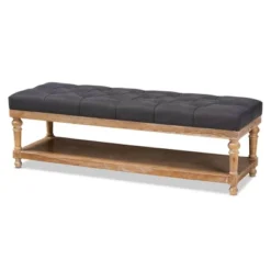 Linda Linen Fabric Upholstered Washed Wood Storage Bench - Baxton Studio -Urban Dwell Gear Outlet Store GUEST bfc1cc99 e934 4088 96da 7b95dc6f63b7