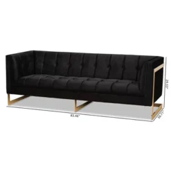 Ambra Velvet Upholstered And Button Tufted Sofa Black/Gold - Baxton Studio -Urban Dwell Gear Outlet Store GUEST bfd4c992 1f50 4956 9c67 bbc96e8d2488