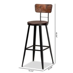 Set Of 2 Kenna Wood And Metal Finished Metal Barstools Brown/Black - Baxton Studio 11 Set Of 2 Kenna Wood And Metal Finished Metal Barstools Brown/Black - Baxton Studio -Urban Dwell Gear Outlet Store GUEST c129c781 9537 4840 868e 81d9a4aa470c