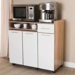Charmain Modern And Contemporary Light Oak And Finish Kitchen Cabinet White/Brown - Baxton Studio -Urban Dwell Gear Outlet Store GUEST c1a96f47 4355 407f ad5b 3fbdca430b5f