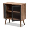 Yuna Natural Brown Wood And Metal 2 Door Storage Cabinet Natural Brown/Black - Baxton Studio