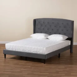 Joanna Velvet Fabric Upholstered And Wood Platform Bed - Baxton Studio 12 Joanna Velvet Fabric Upholstered And Wood Platform Bed - Baxton Studio -Urban Dwell Gear Outlet Store GUEST c283d7c9 cb79 4116 a598 6edbcb59612b