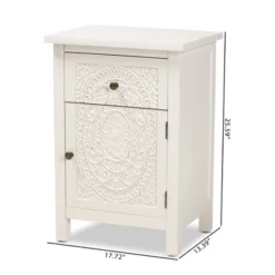 Lambert Wood 1 Drawer Nightstand White - Baxton Studio -Urban Dwell Gear Outlet Store GUEST c3408a7b b847 4e07 9d36 15d8a6f10a06