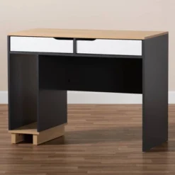 Reed 2 Drawer Wood Computer Desk - Gray/White - Baxton Studio -Urban Dwell Gear Outlet Store GUEST c401a60e a1d4 4ff4 aad8 37fc7965f2e2