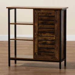 Wayland Rustic Wood And Metal 1 Door Shoe Storage Cabinet Brown/Black - Baxton Studio 17 Wayland Rustic Wood And Metal 1 Door Shoe Storage Cabinet Brown/Black - Baxton Studio -Urban Dwell Gear Outlet Store GUEST c4629d23 06f1 4bcc af04 819c8da9c494
